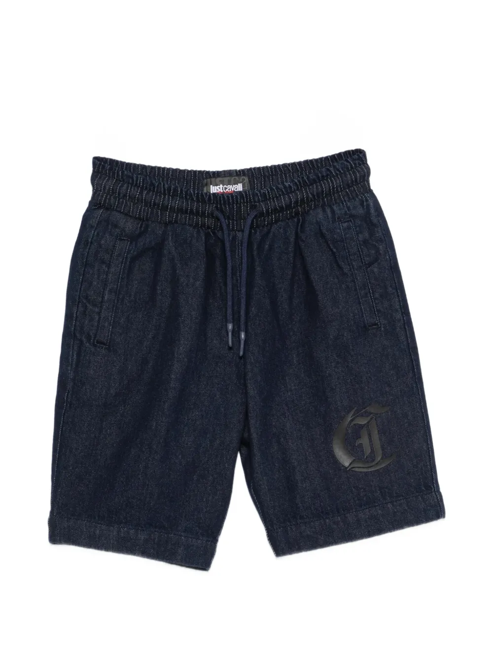 Roberto Cavalli Junior logo-print drawstring-fastening shorts - Blau