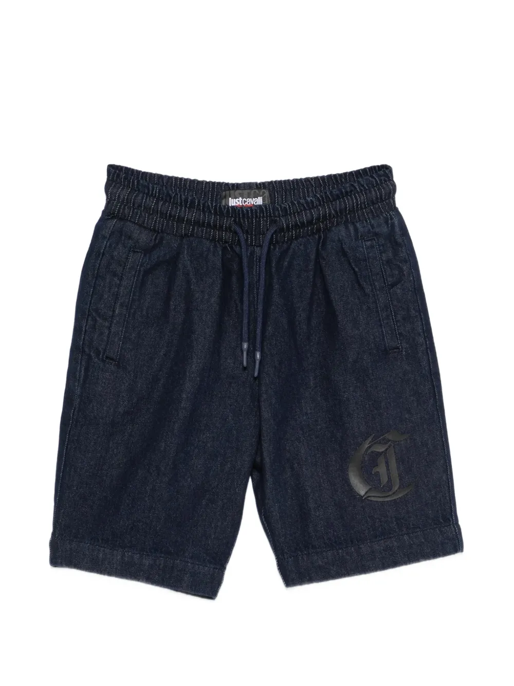 Roberto Cavalli Junior logo-print drawstring-fastening shorts - Blu