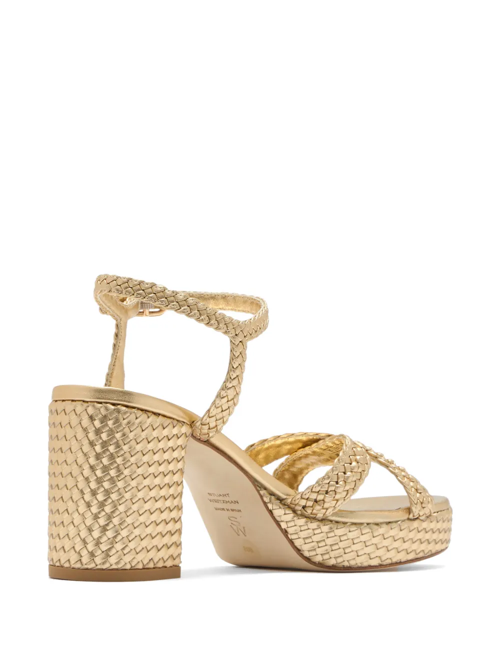 Stuart Weitzman Dayna metallic sandals Goud