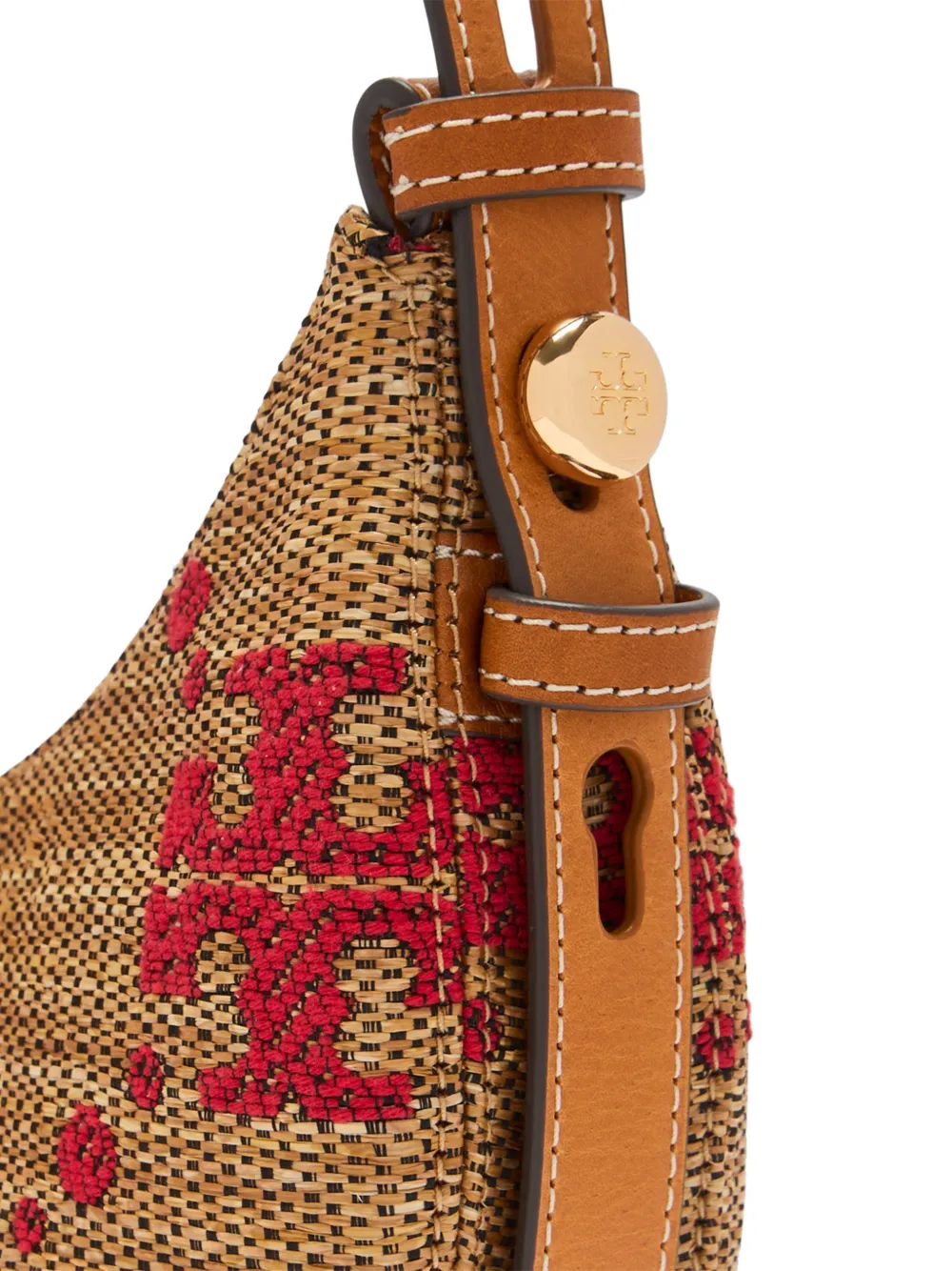 Tory Burch Romy geweven schoudertas Beige