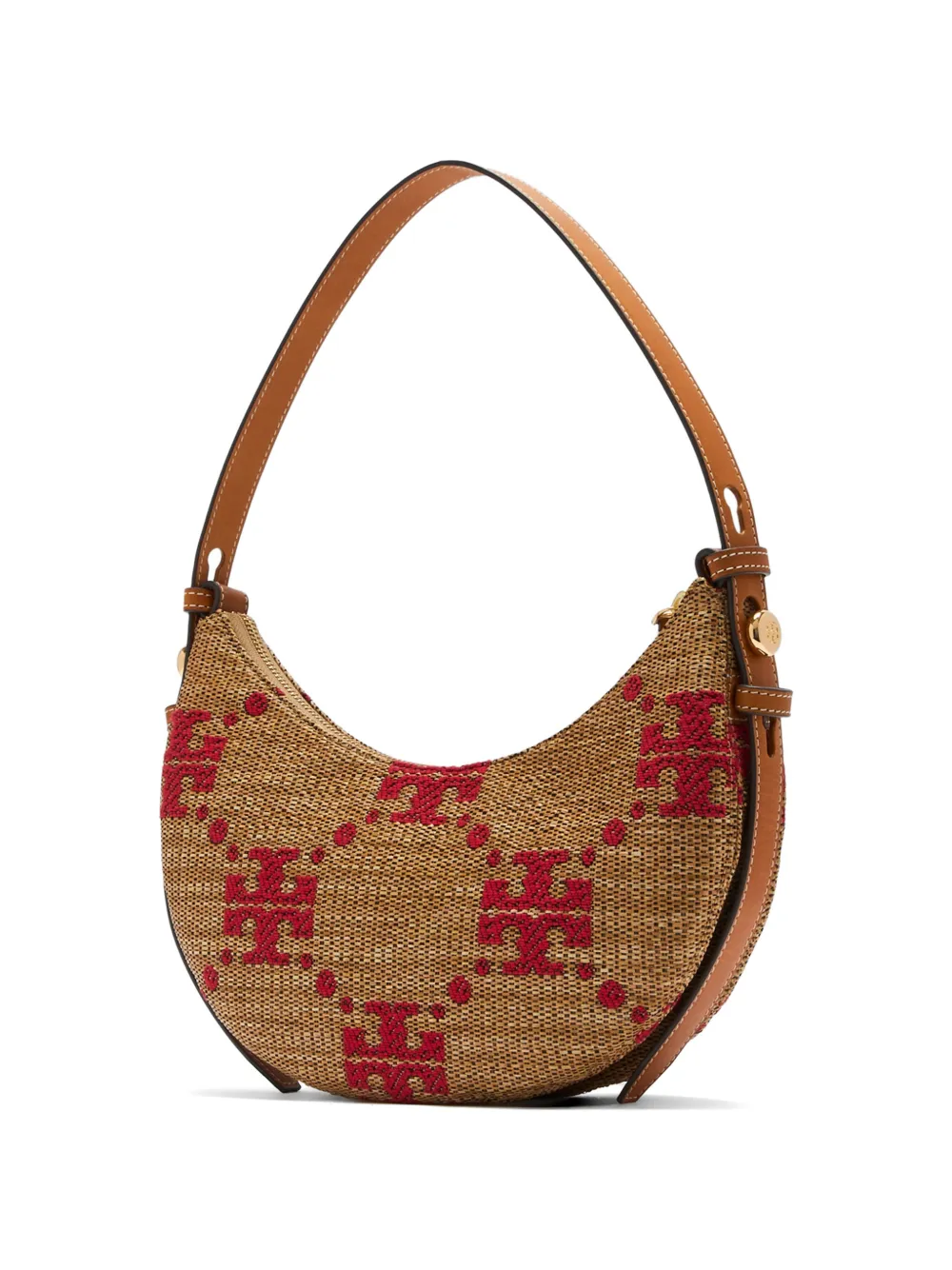 Tory Burch Romy geweven schoudertas Beige