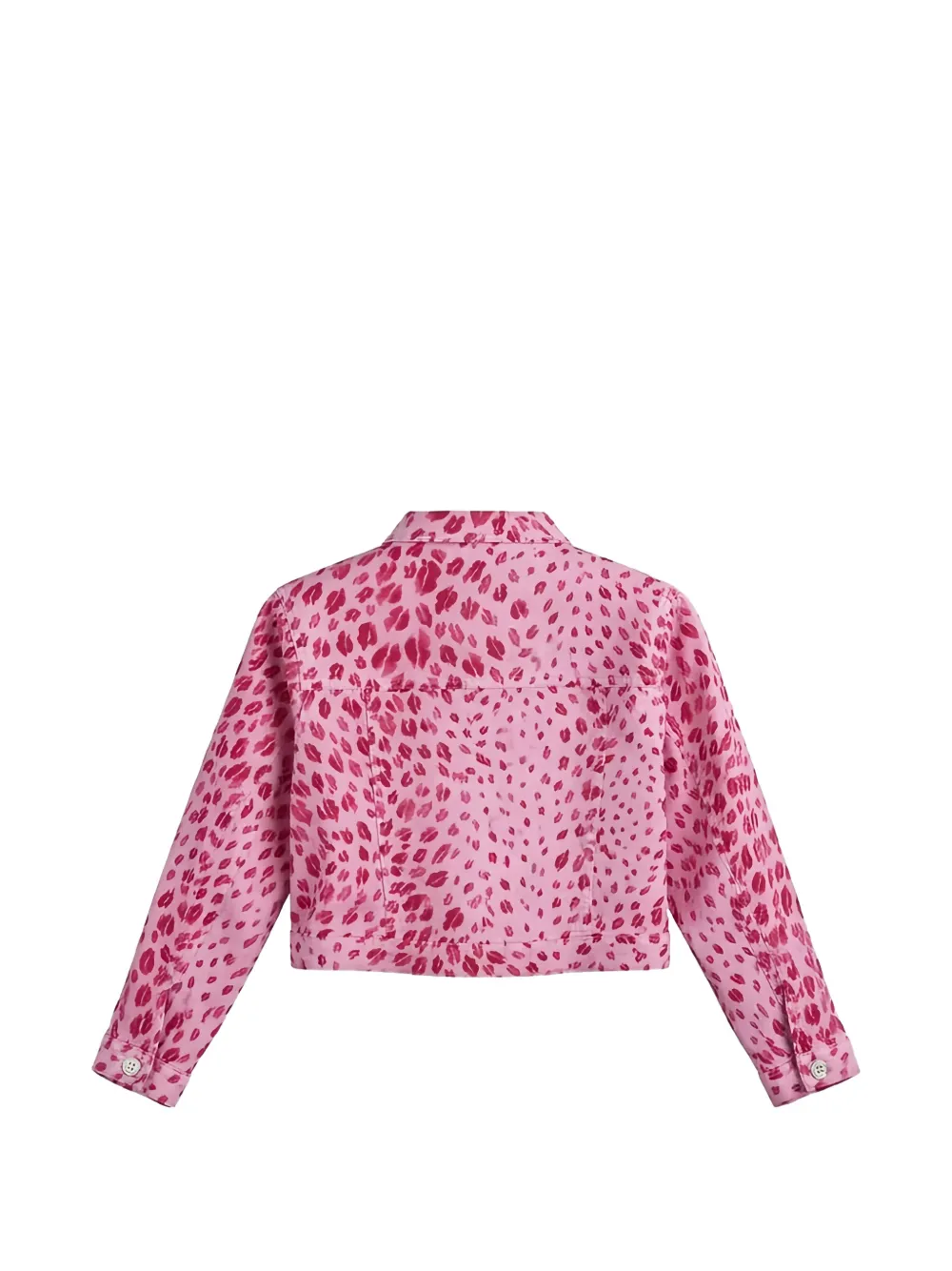 Just Cavalli Denim jack met kiss-print Roze