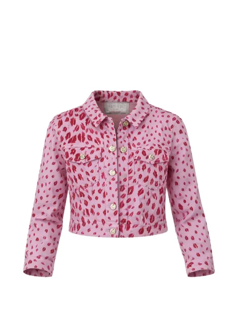 Just Cavalli kiss-print denim jacket