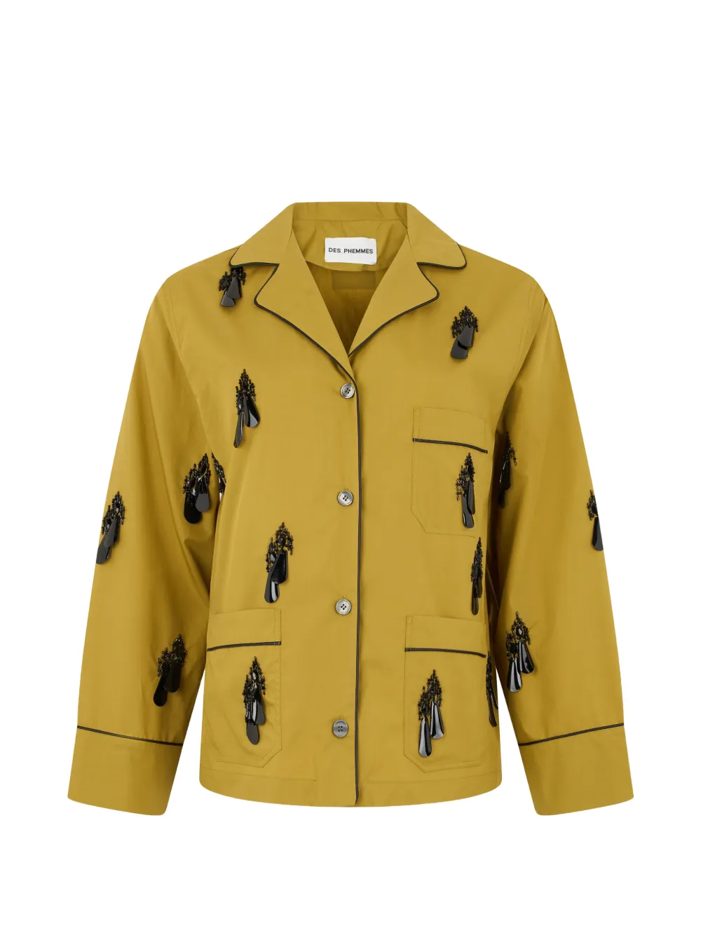 DES PHEMMES embellished piped shirt - Giallo