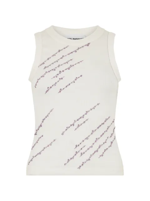 DES PHEMMES embellished ribbed tank top