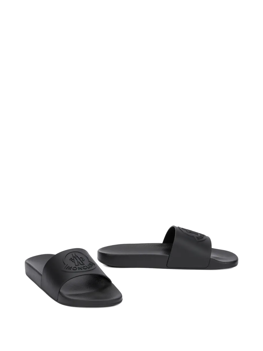 Moncler Basile logo-embossed slides Zwart