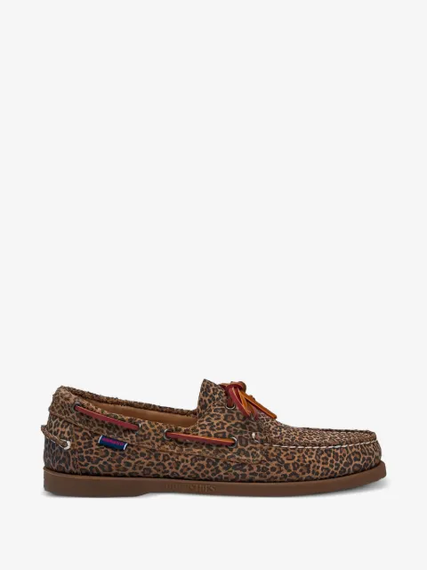 Sebago leopard leather loafers