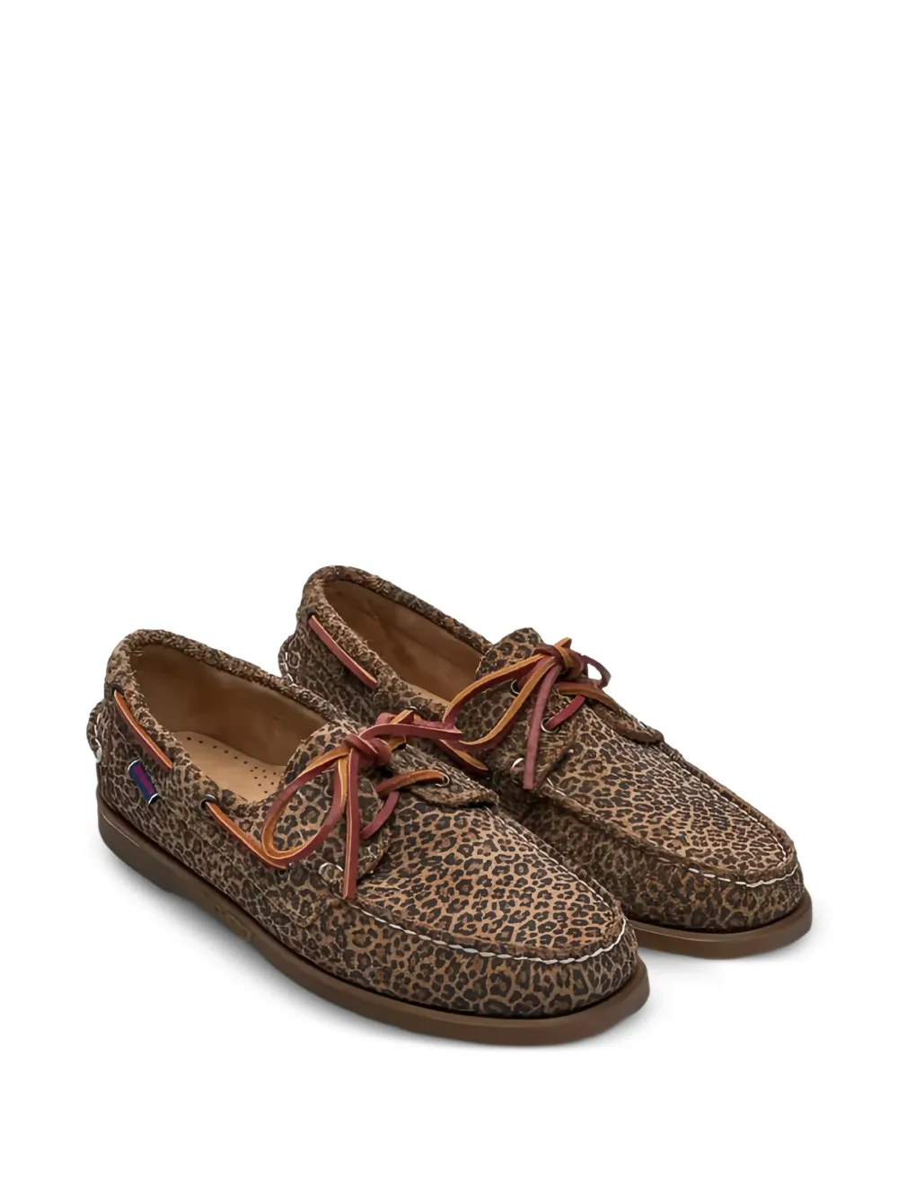 Sebago Leren loafers met luipaard-print Beige