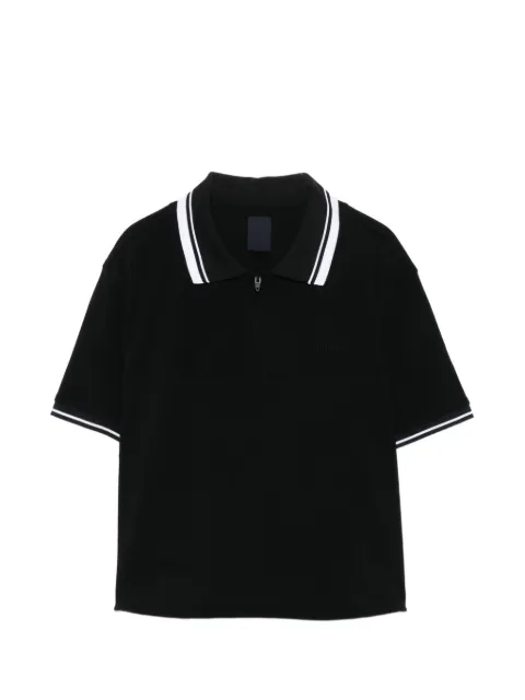 Juun.J zip-fastening stipped polo shirt