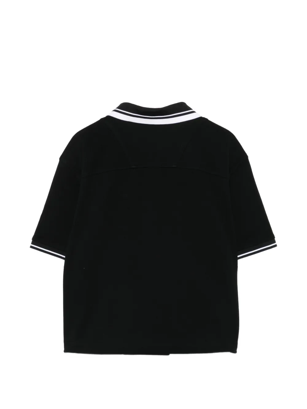 Juun.J Gestreept poloshirt met ritssluiting Zwart