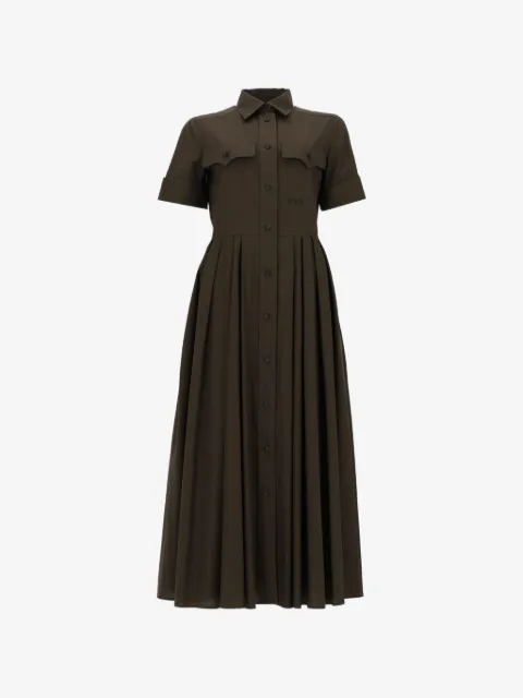 Fay pleated-design short-sleeve dress