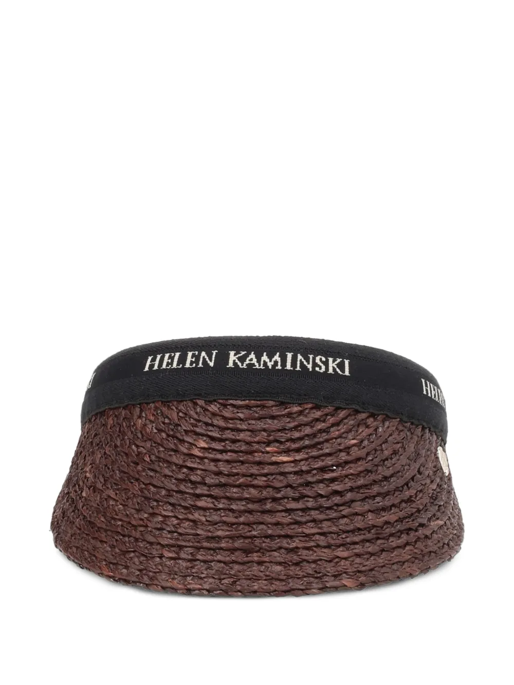 Helen Kaminski logo raffia visor - Marrone