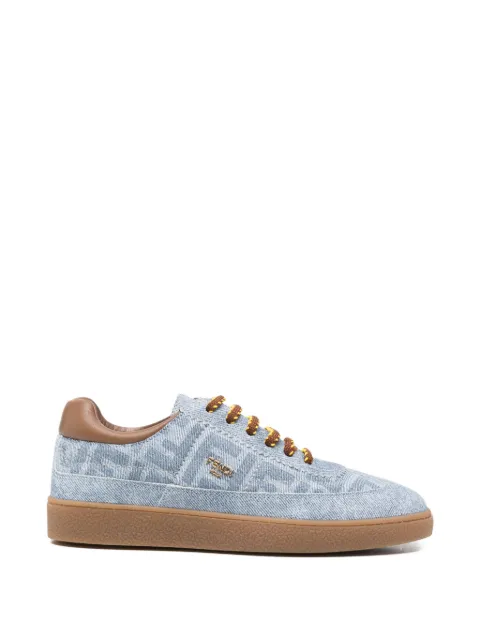 Fendi Kids FF-monogram denim sneakers