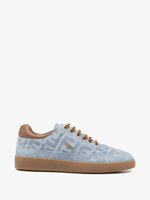 Fendi Kids FF-monogram denim sneakers