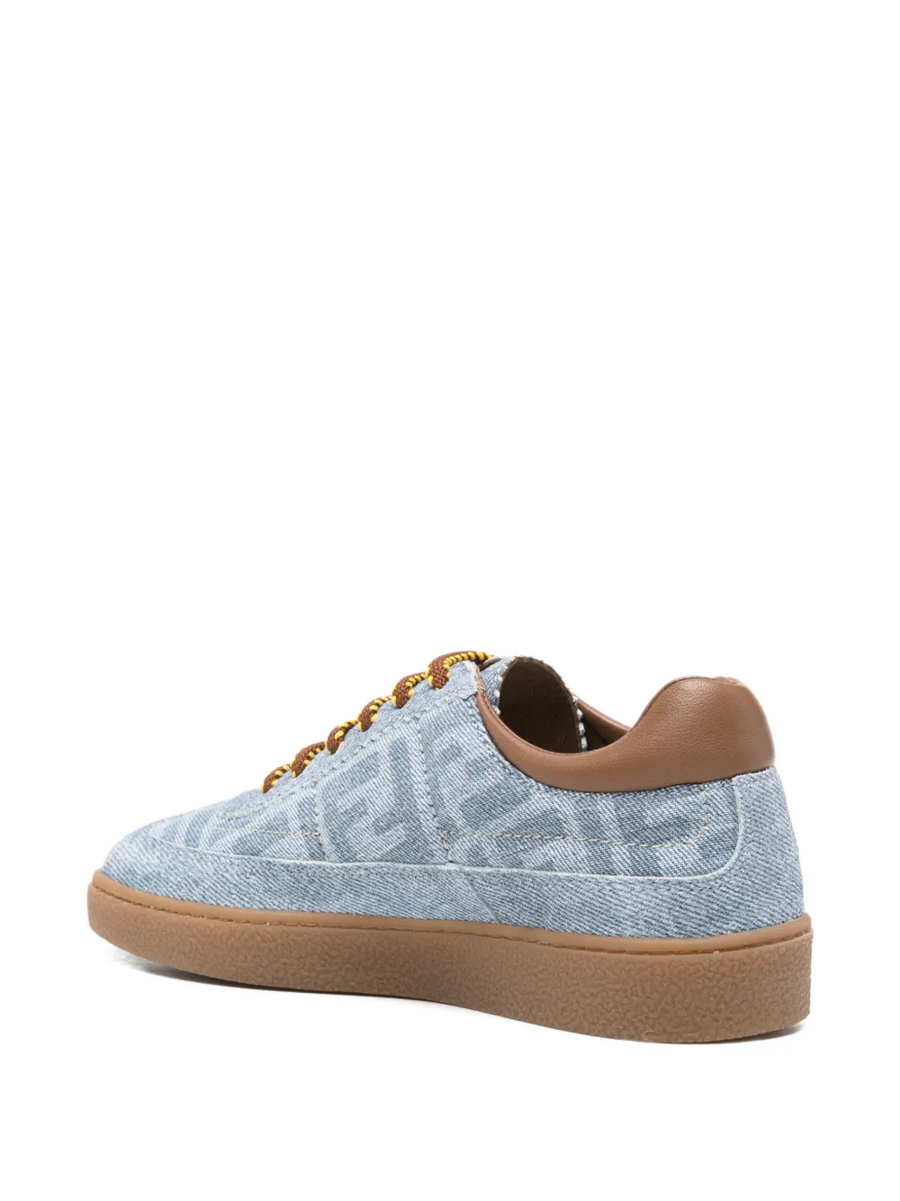 Fendi Kids Spijkerstof sneakers met FF-monogram Blauw
