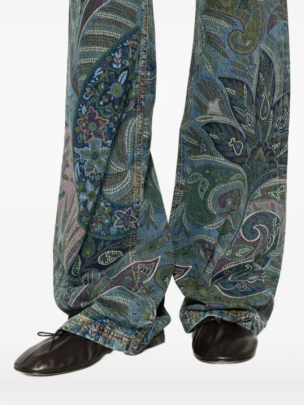 ETRO Flared jeans met paisley-patroon Blauw