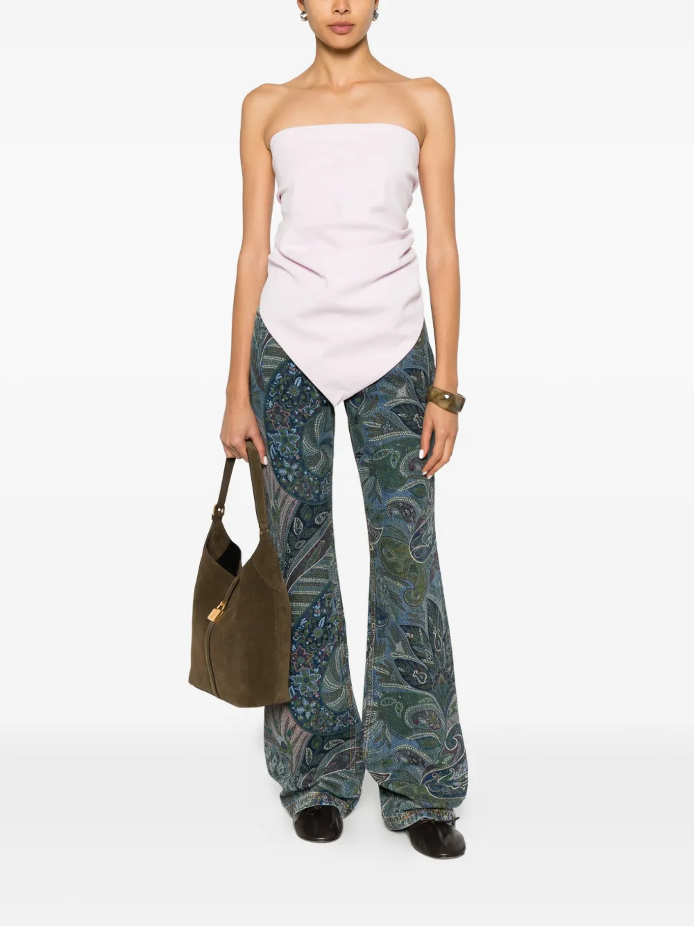 ETRO Flared jeans met paisley-patroon Blauw