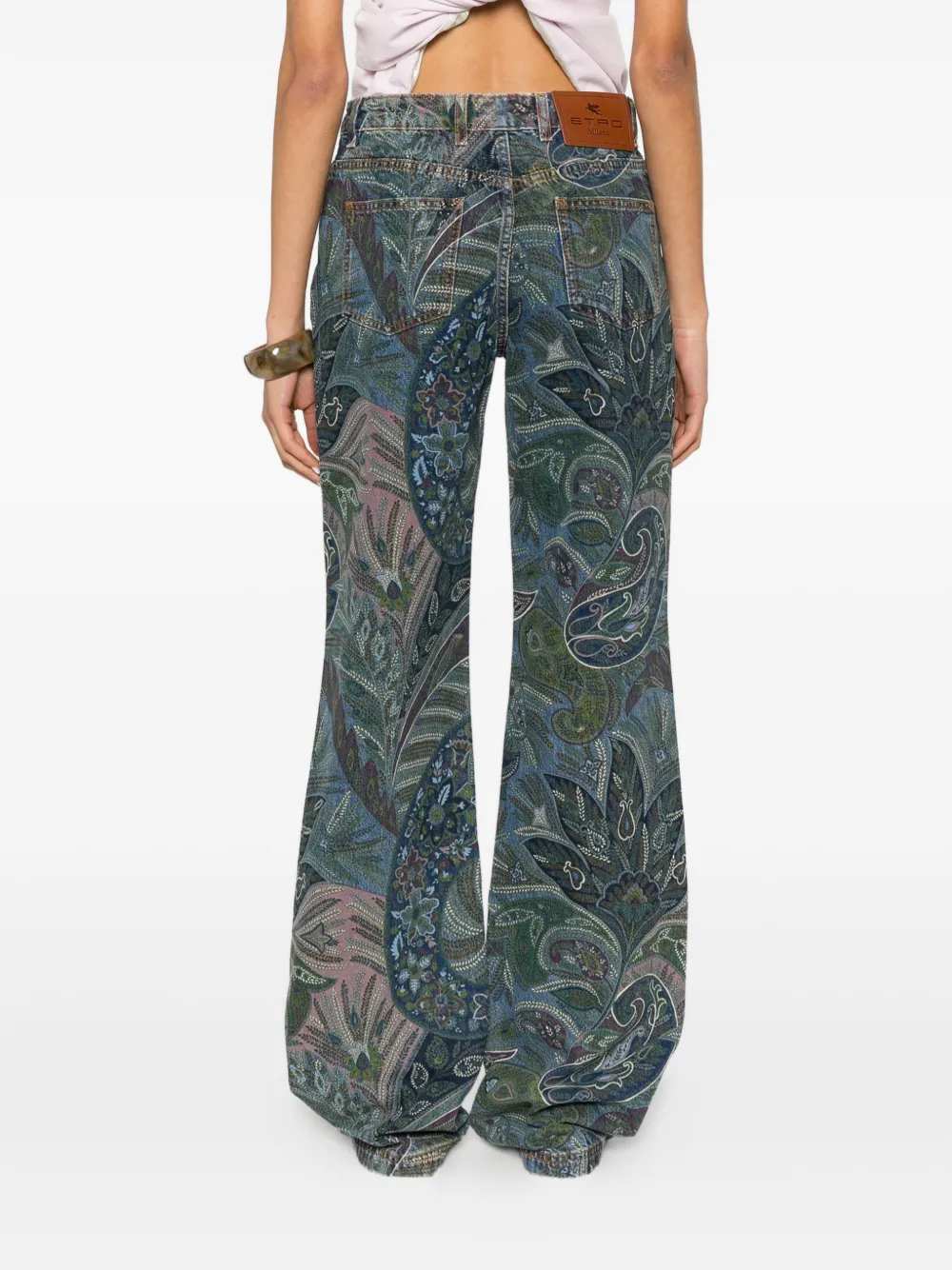 ETRO Flared jeans met paisley-patroon Blauw
