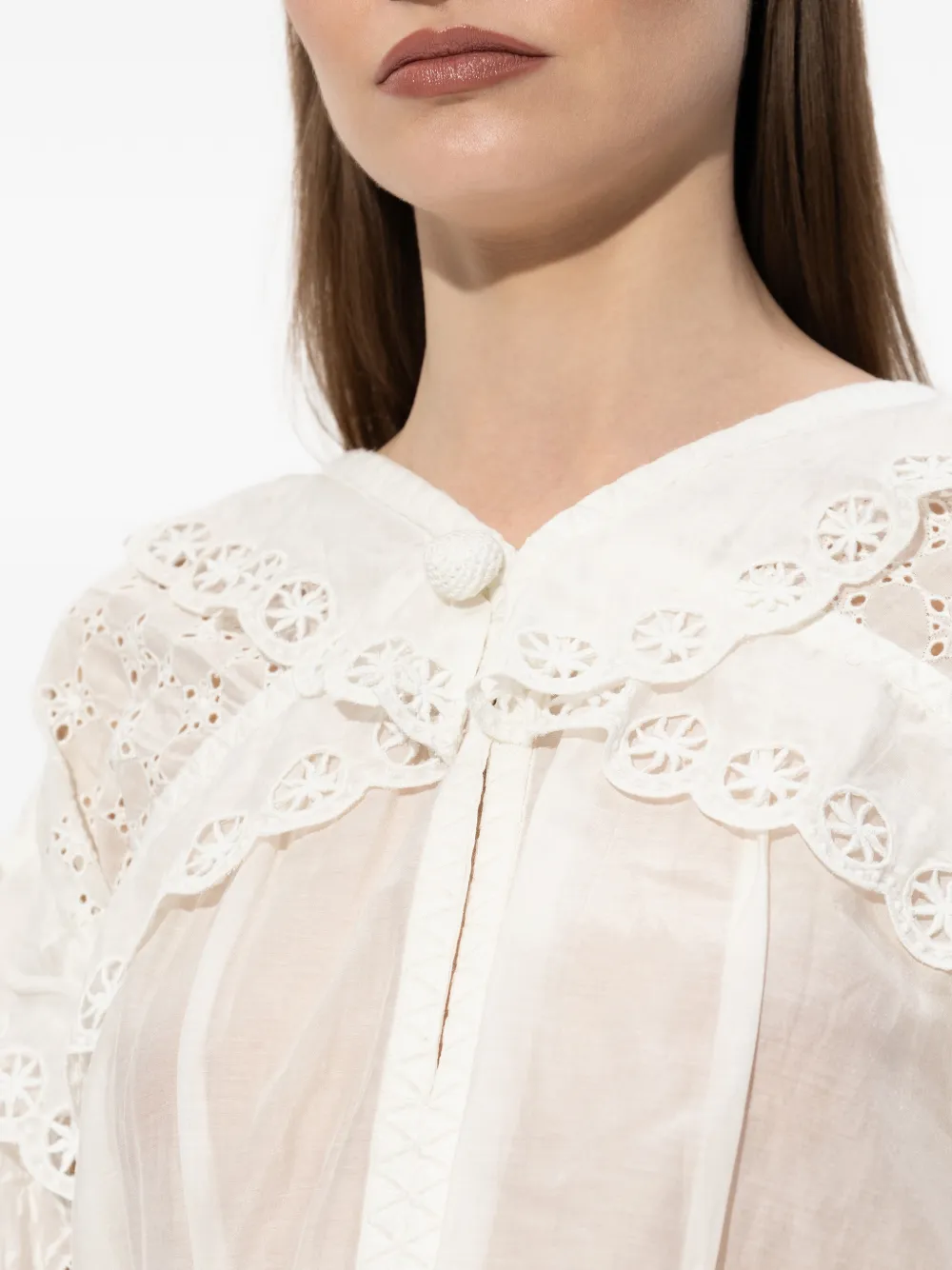 ISABEL MARANT Broderie anglaise jurk Wit