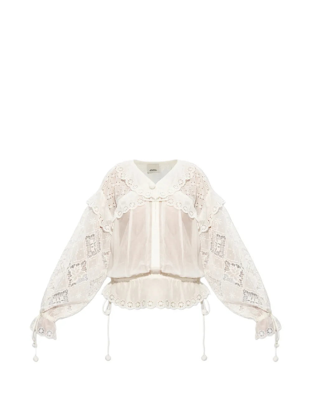 ISABEL MARANT broderie-anglaise drawstring blouse - White