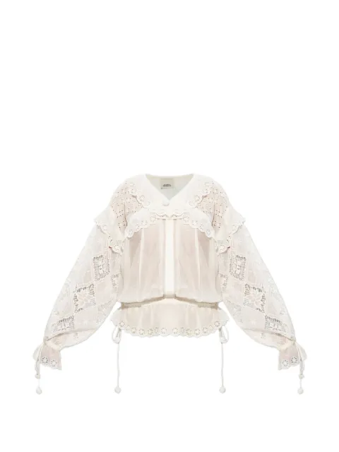 ISABEL MARANT broderie-anglaise drawstring blouse