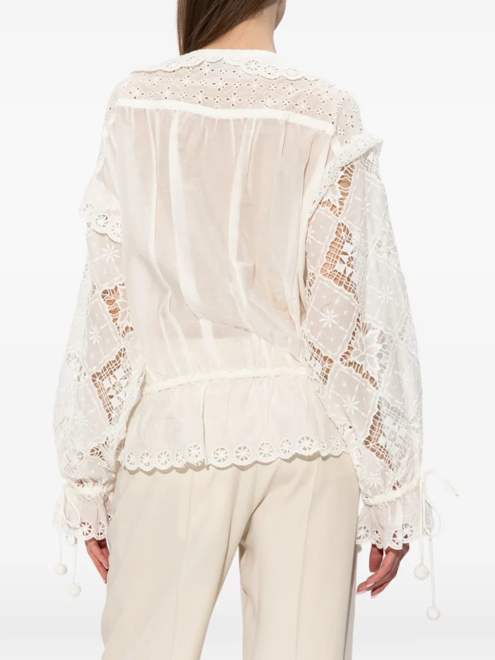 ISABEL MARANT Broderie anglaise jurk Wit