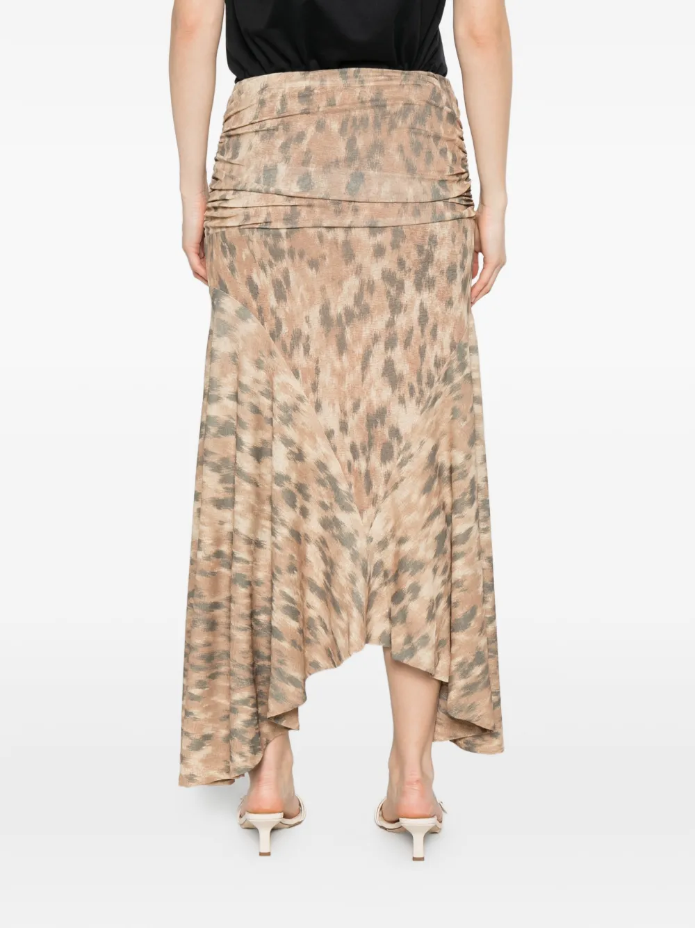GANNI Rok met ruches Beige