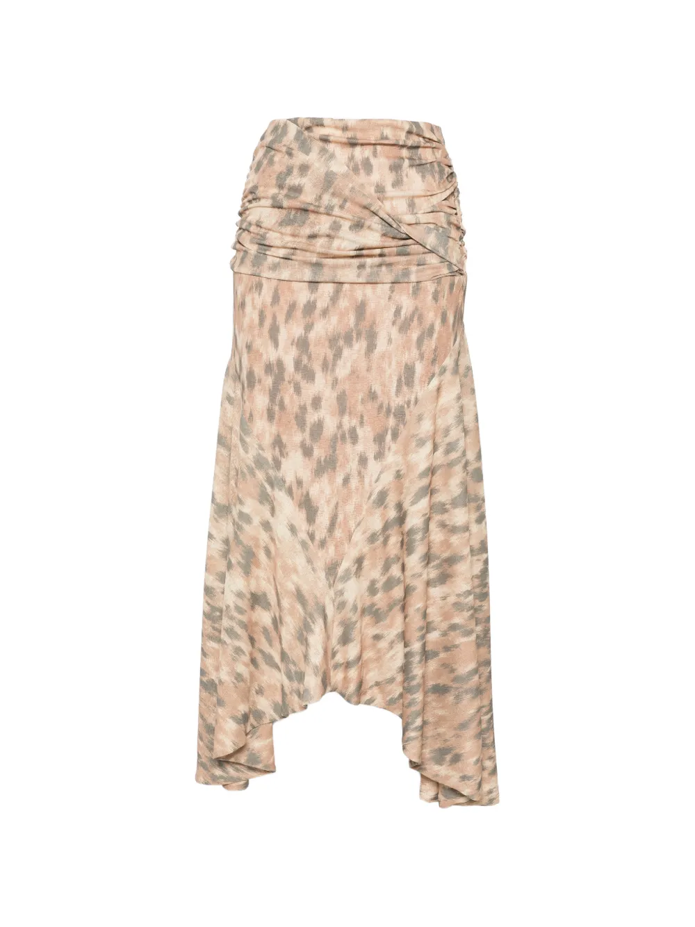 GANNI printed ruched skirt - Toni neutri