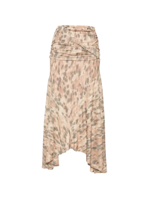 GANNI — printed ruched skirt