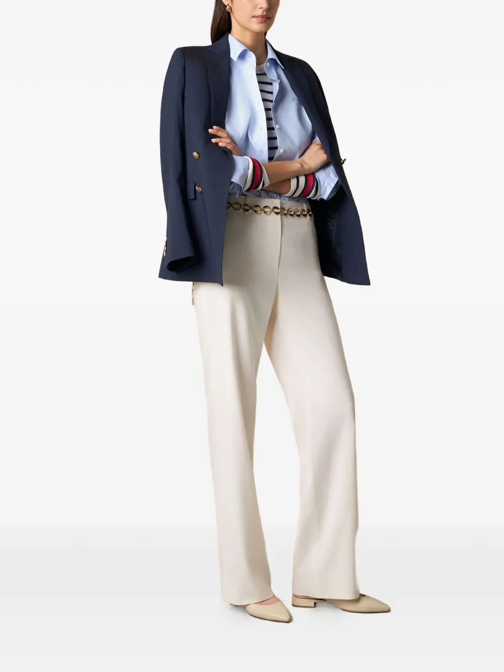 Brooks Brothers Straight broek Wit