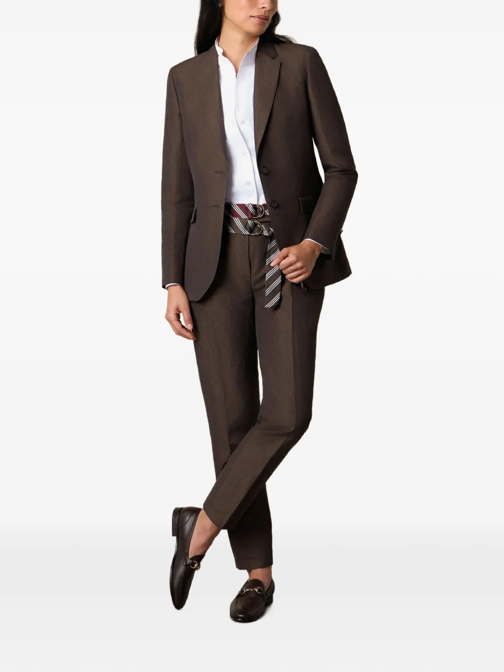 Brooks Brothers Broek met toelopende pijpen Bruin