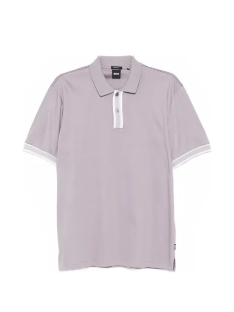 BOSS striped-trim polo shirt