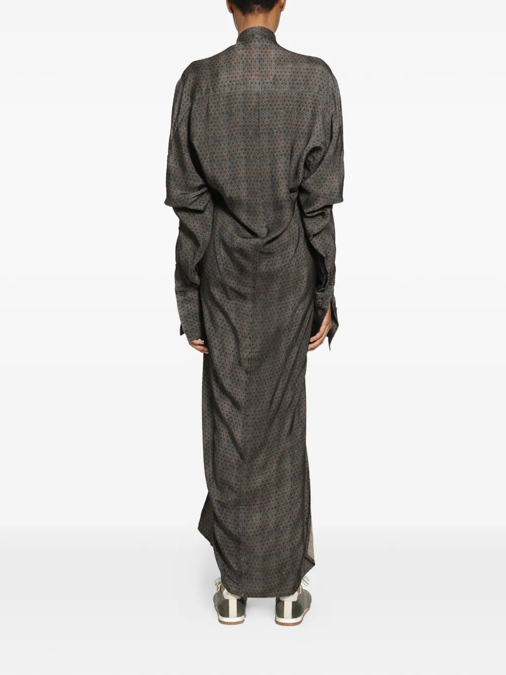 Uma Wang Corey gedrapeerde jas met geometrische print Grijs