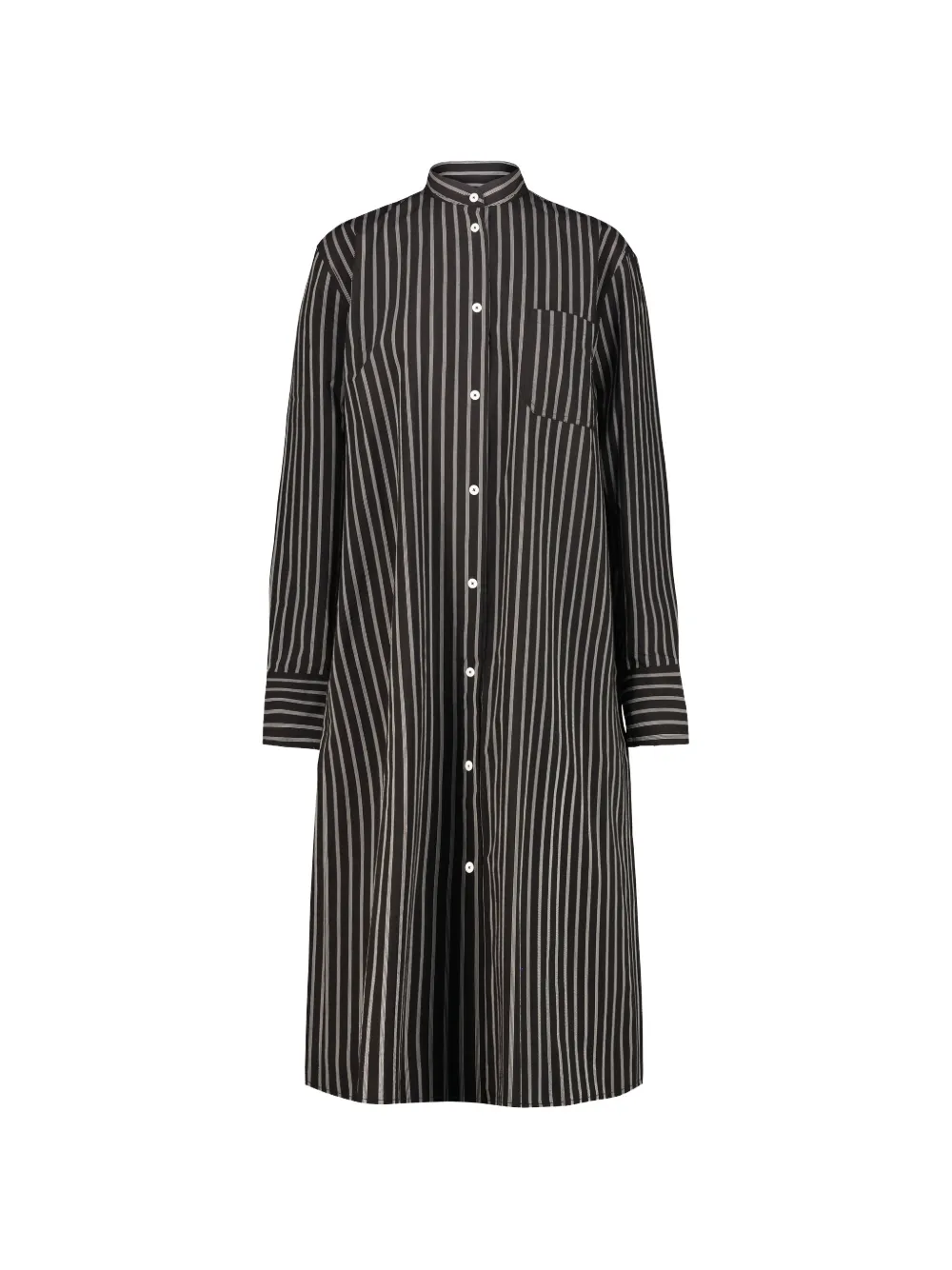 TOTEME striped cotton-poplin shirt dress - Nero