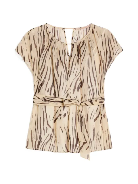 Pennyblack zebra-print belted blouse
