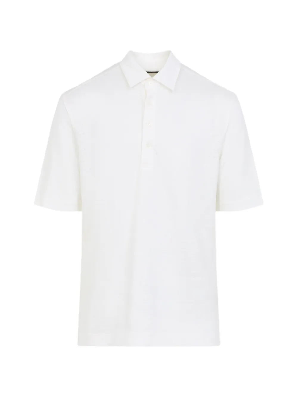 Zegna Kids' Linen Polo Shirt In White