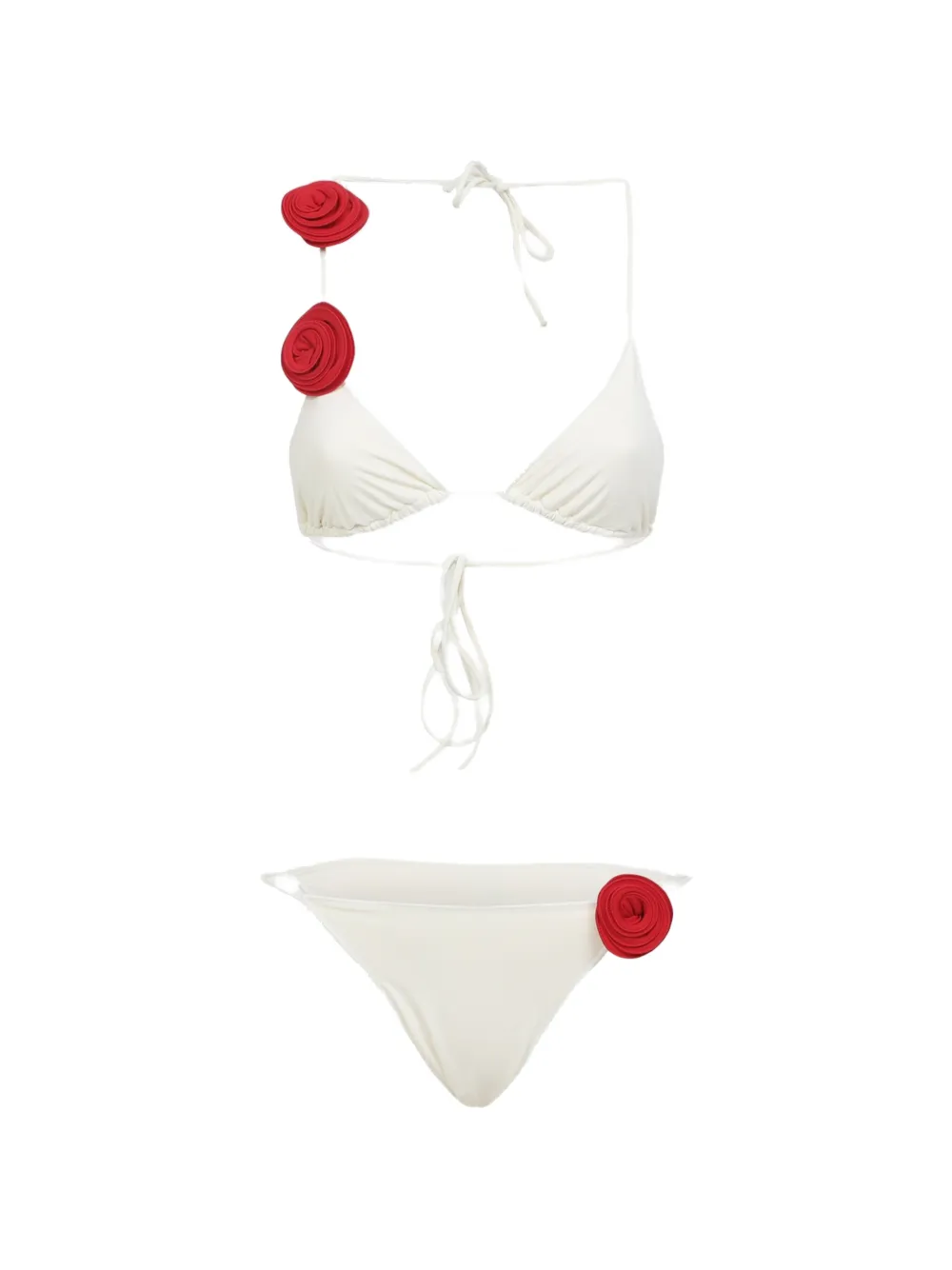 La Reveche floral-appliqué bikini - Bianco