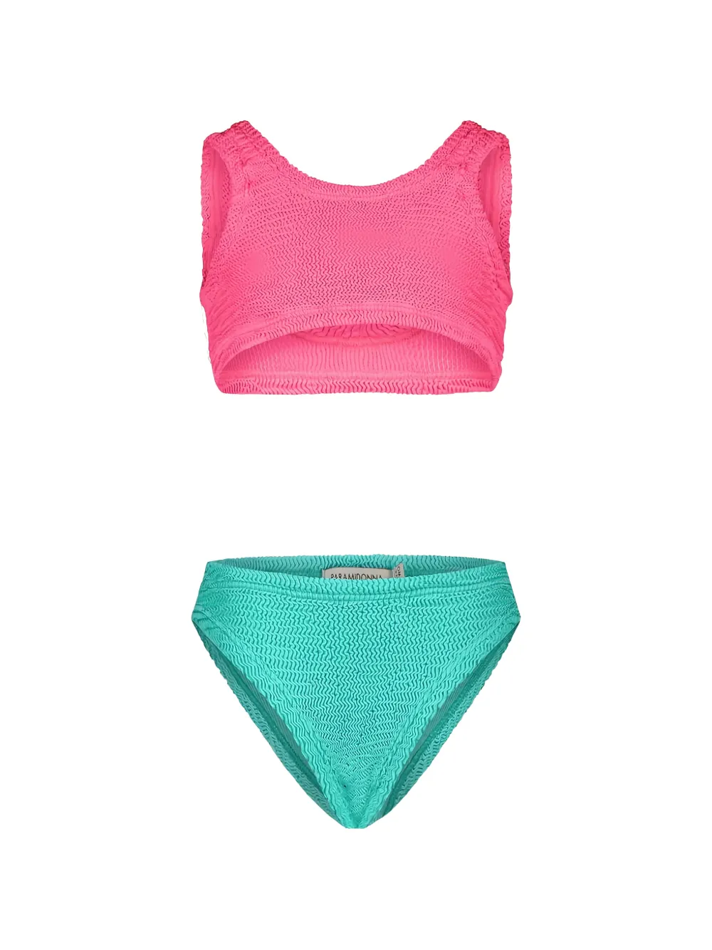 PARAMIDONNA Kids Katy crinkle-texture bikini - Rosa