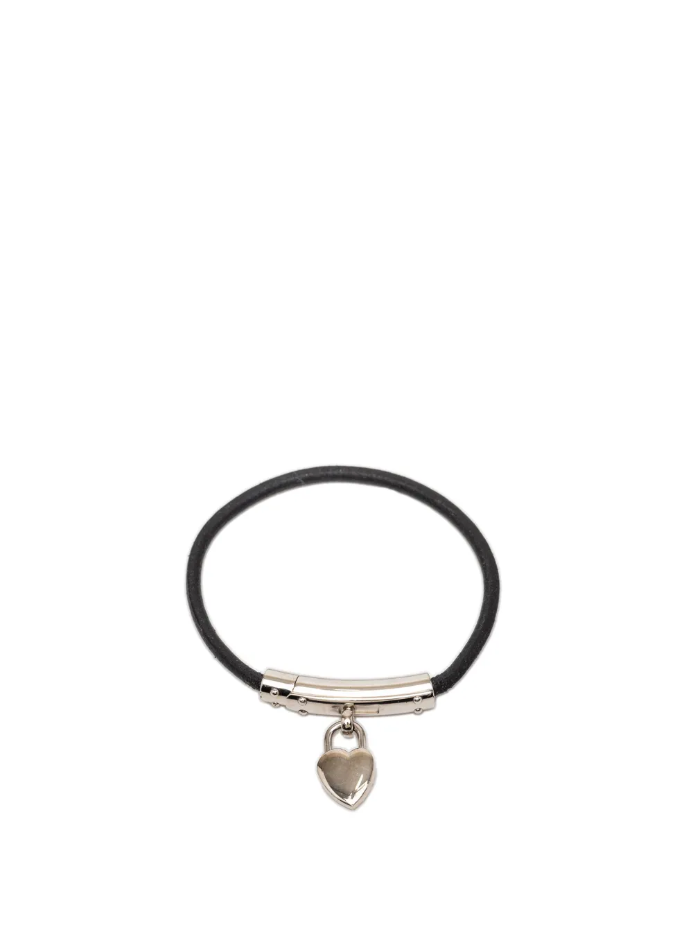 Hermès Pre-Owned 2000-2010 Leather Cadena Heart Charm Bracelet costume bracelet - Nero