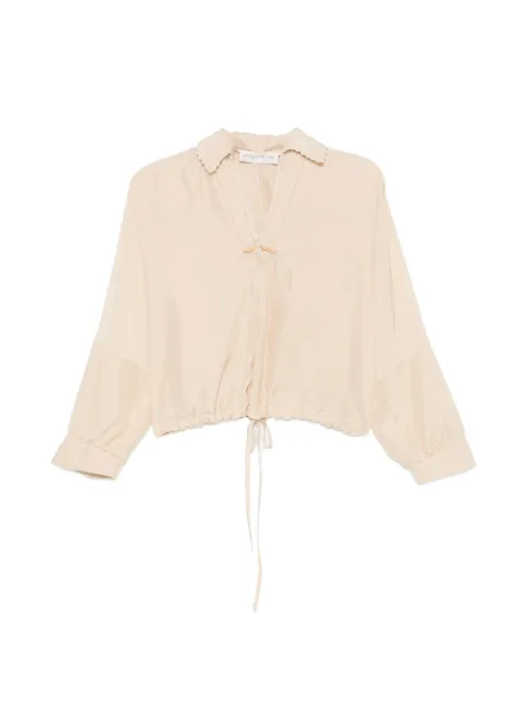 Phisique Du Role scalloped-edge drawstring shirt
