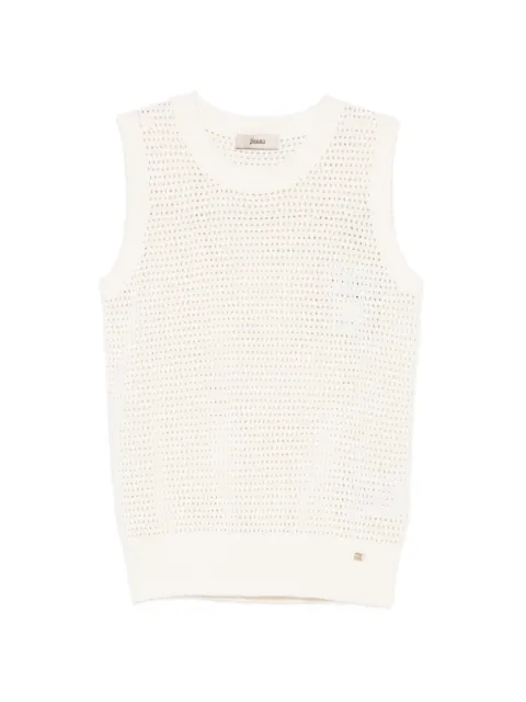 Herno perforated-knit top
