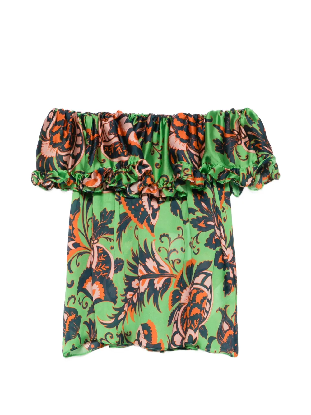 ETRO ruffled floral-print blouse - Verde