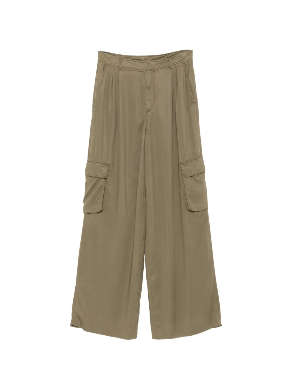 Iceberg pleated cargo-pocket palazzo pants - Verde