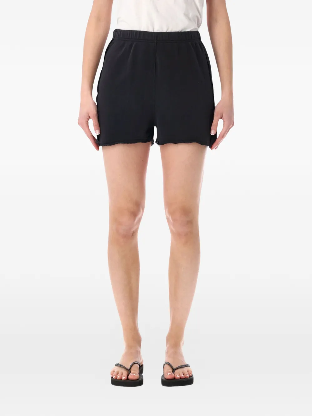 American Vintage raw-cut elasticated shorts - Nero