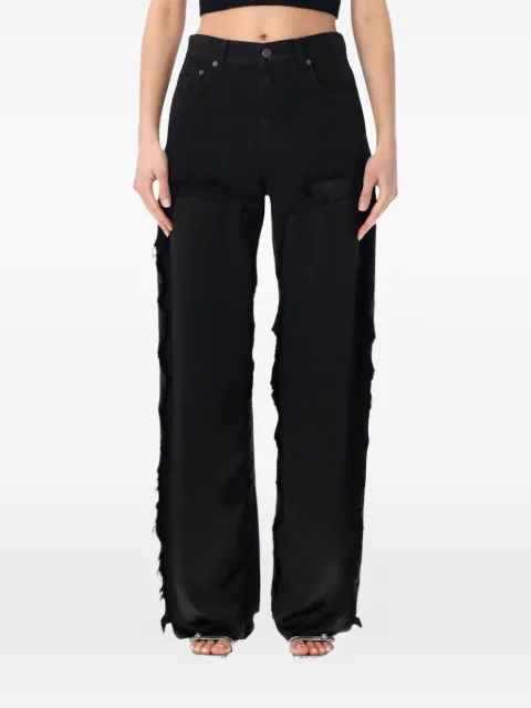 Haikure Bonnie frayed satin-panel jeans