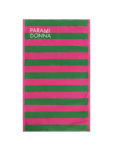 PARAMIDONNA Kids medium logo-print striped beach towel