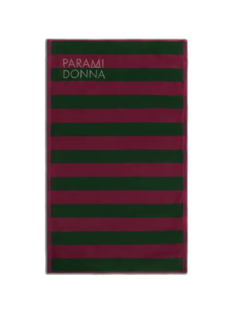 PARAMIDONNA Kids medium logo-print striped beach towel