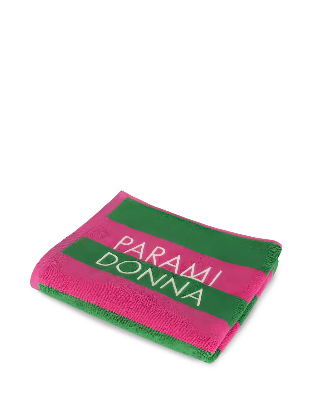 PARAMIDONNA Kids Medium gestreepte strandlaken met logo Roze