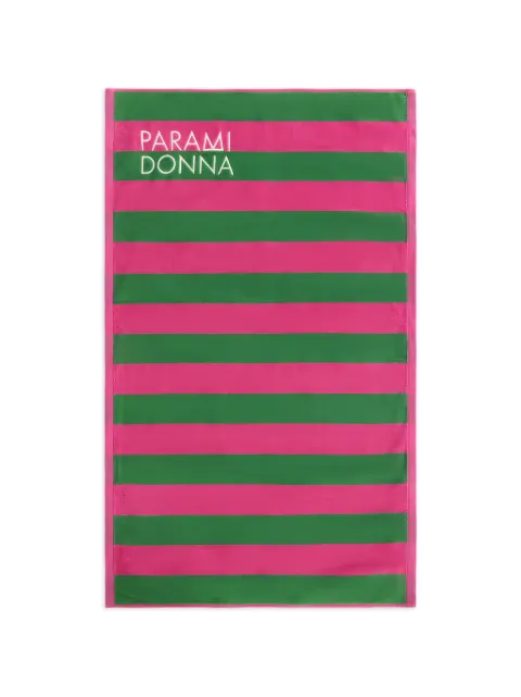 PARAMIDONNA Kids medium logo-print striped beach towel