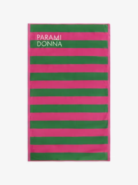 PARAMIDONNA Kids medium logo-print striped beach towel